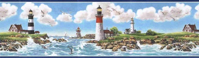 Nautical Lighthouse TA39005B Wallpaper Border