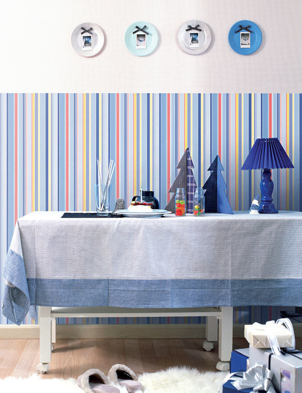 Blue Stripes Contact Paper Shelf Liner DPS01GP