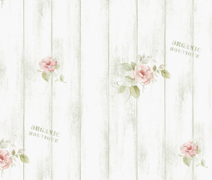 Floral Wood Panel Contact Paper Shelf Liner 