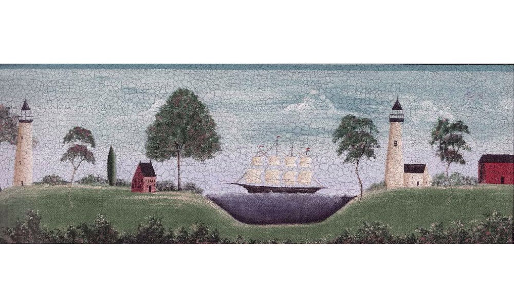 Blue Lighthouses PV5388 Wallpaper Border