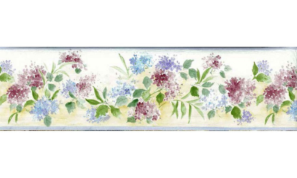 White Tiny Blue Red Flowers PP76557 Wallpaper Border