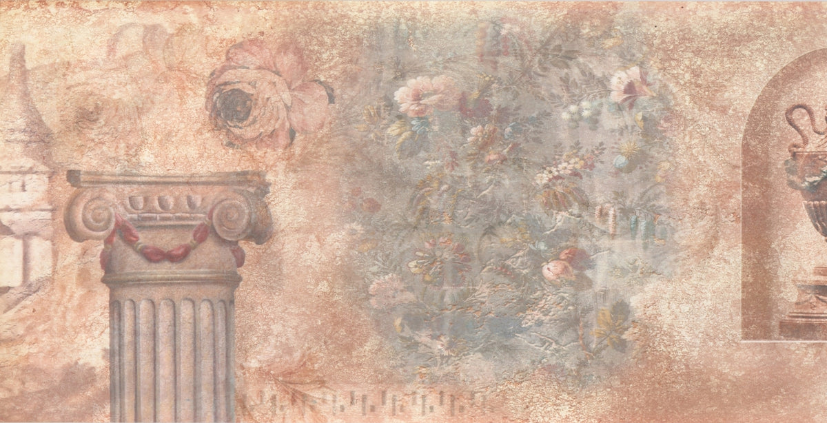 Ancient Pillar Cup Castle Beige Wide Retro CB3059B Wallpaper Border