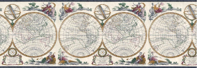 Map Vintage EB4193B Wallpaper Border
