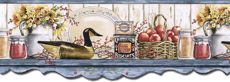 Kitchen Shelf Apples AFR7128 Wallpaper Border