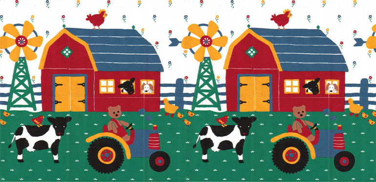 Cow Tractor B6102BG Wallpaper Border