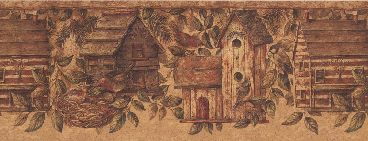 Birdhouses as Real Houses Nests BE10562B Wallpaper Border