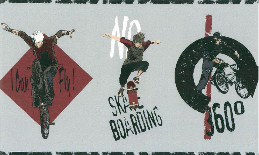 Skate Boarding Kids BZ9199 Wallpaper Border