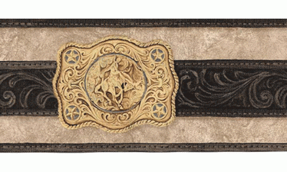 Black Belt Buckle WS6026 Wallpaper Border