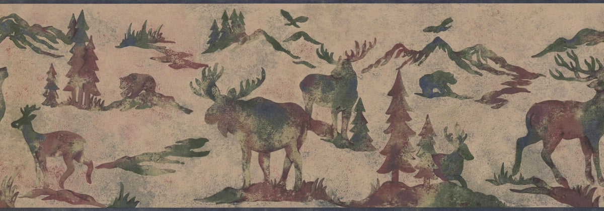 Wildlife Outdoors Moose Lodge OA8154B Wallpaper Border