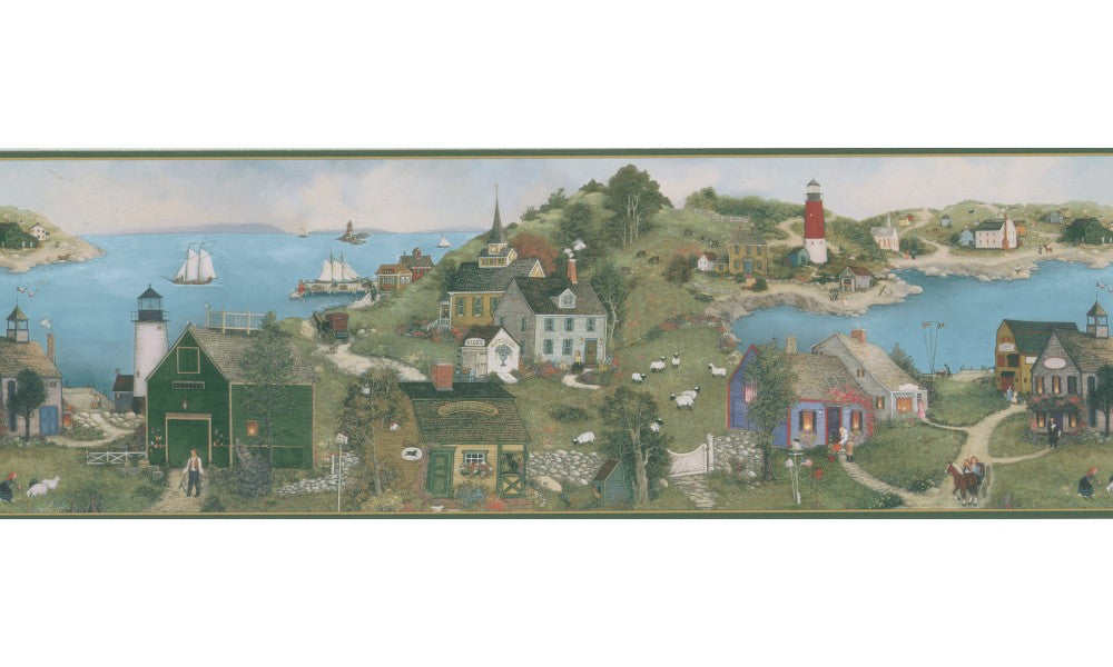 Linda Nelson Lighthouse  CL45063B Wallpaper Border
