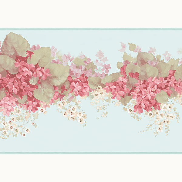 Pink Light Blue Kristen Bouquet PP79470DC Wallpaper Border