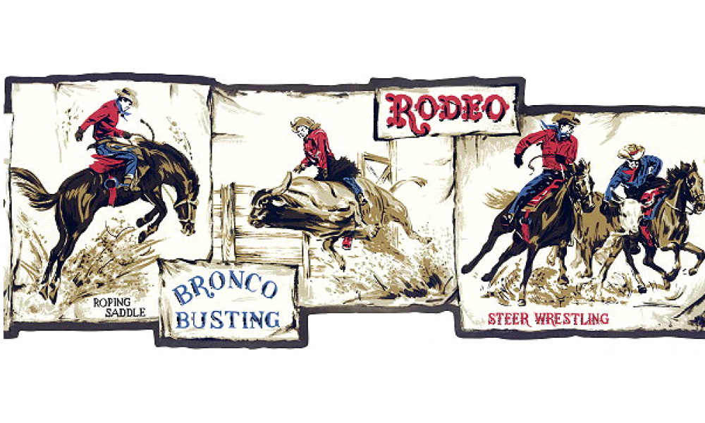 Black Framed Rodeo Scene Photos 5814620 Wallpaper Border