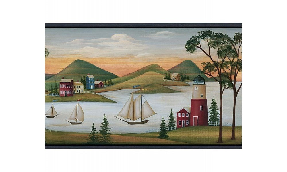 Blue Nautical Sailboats GG54031 Wallpaper Border