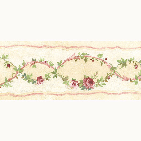 Off White Rose Vine PP79062 Wallpaper Border