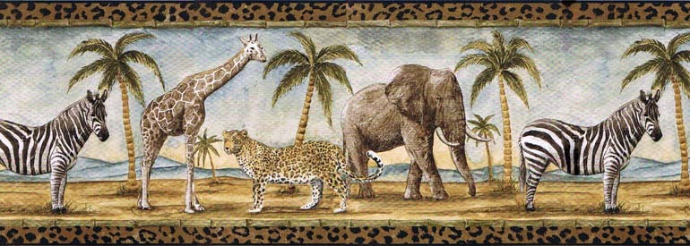 Safari Animals Jungle Animals PT24027B Wallpaper Border