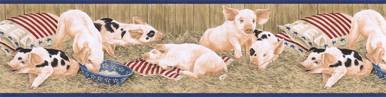 Pig Farm AFR7101 Wallpaper Border