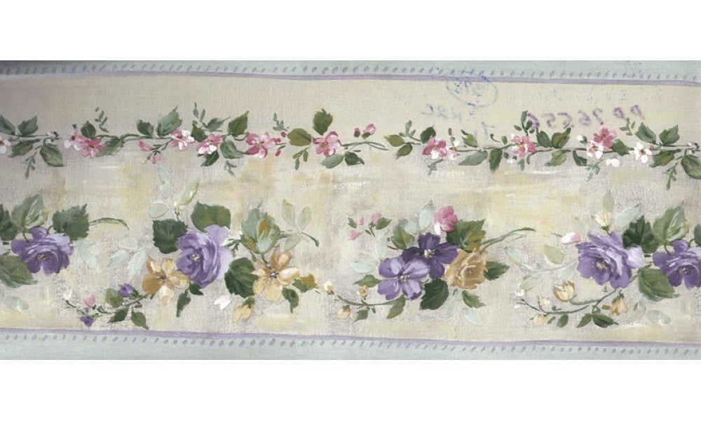 Running Blue Roses PP76556 Wallpaper Border