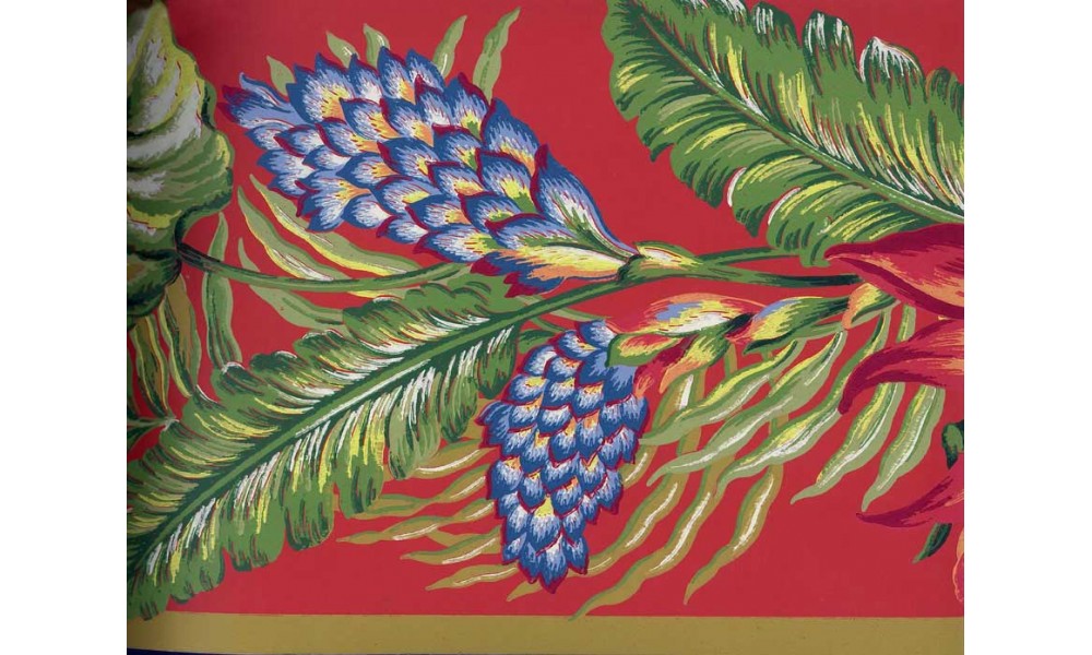 Blue Pine Leaves BN1918 Wallpaper Border
