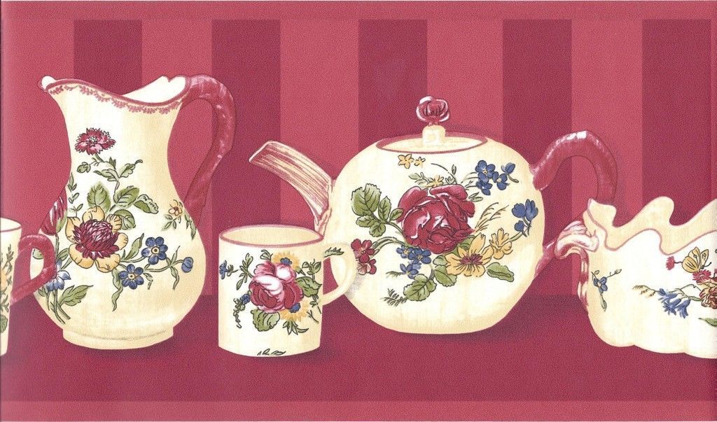 Floral Dishes NKB4603 Wallpaper Border