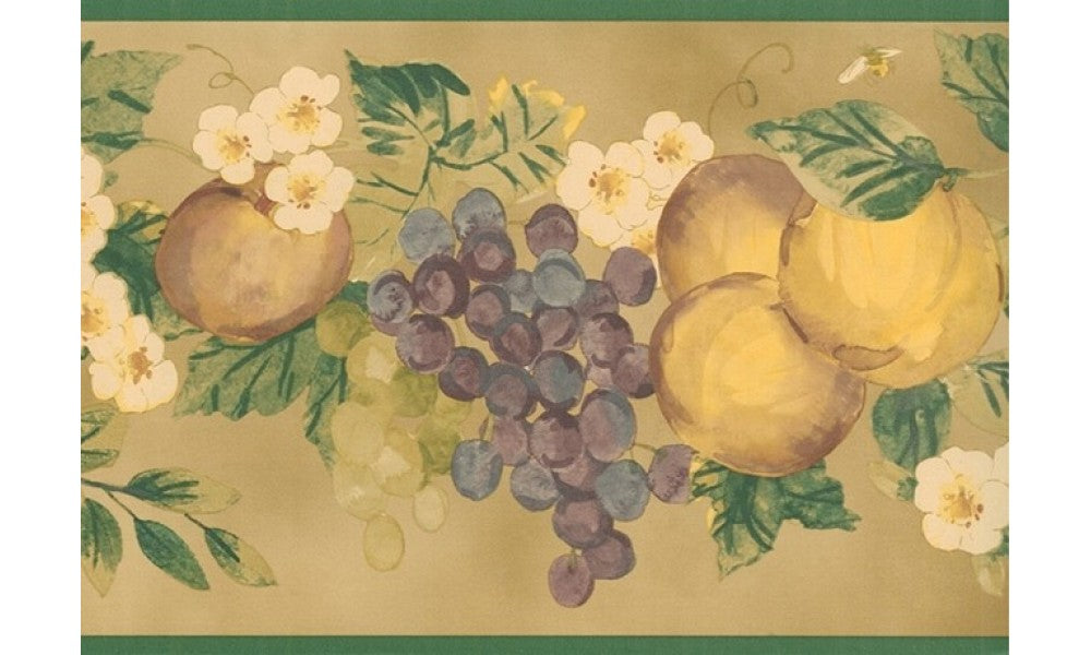 Green Apple and Grapes KR2258 Wallpaper Border