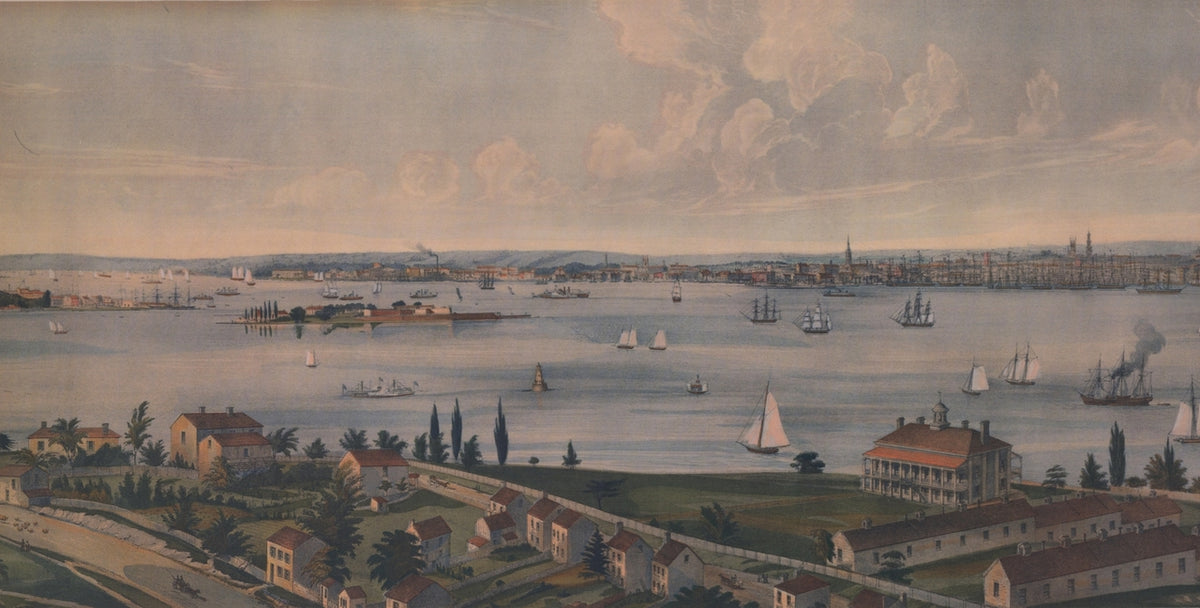 Industrial City on River Sailboats Lake BE10941MB-12 Wallpaper Border