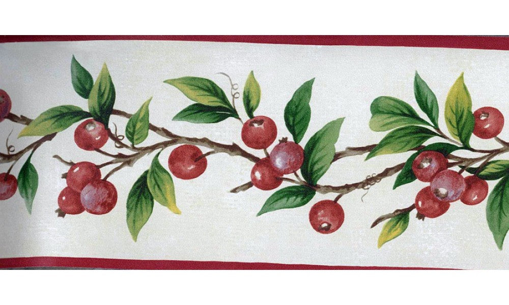Red Tiny Cherries SK74390 Wallpaper Border