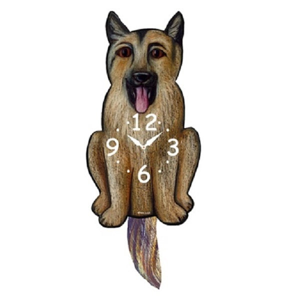 German Shepherd Dog Wagging Pendulum Clock