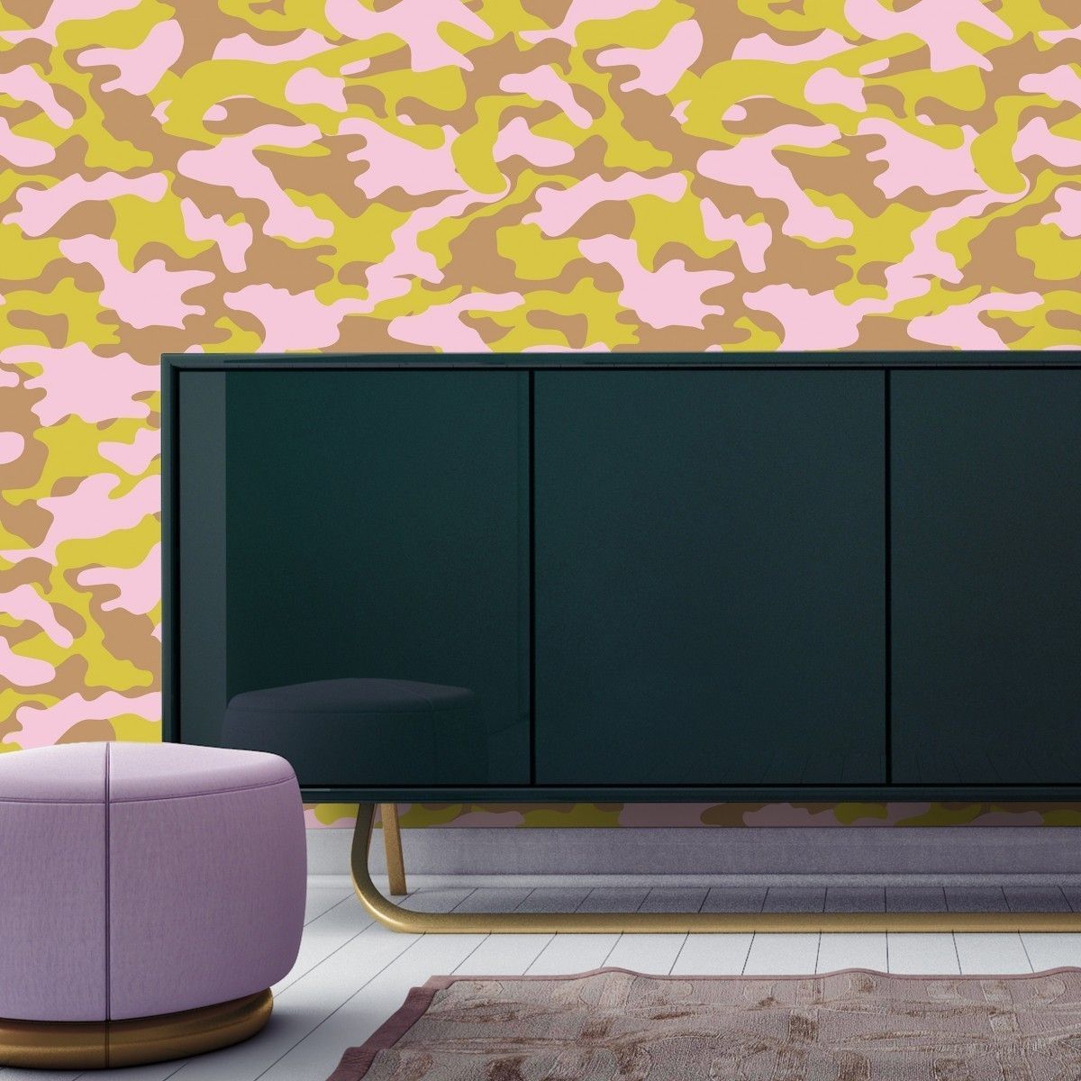 Glammo Pink Lemon Gold CR460 Self-Adhesive Wallpaper