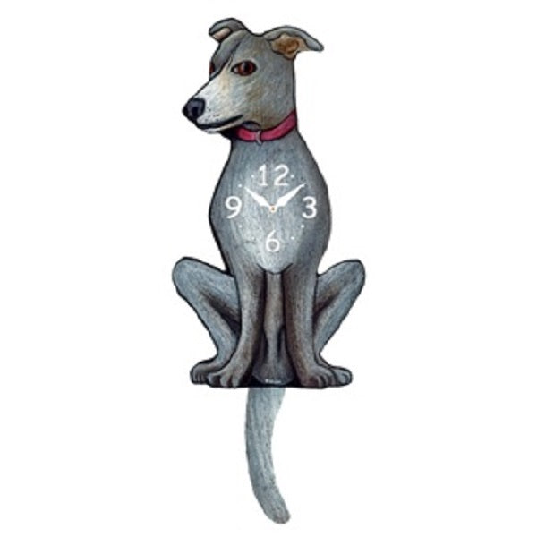 Greyhound Dog Wagging Pendulum Clock