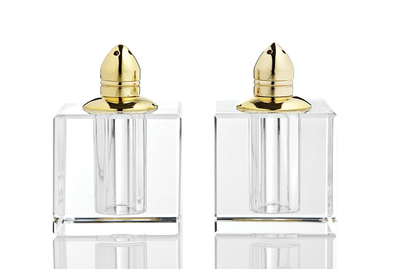 Gold Glass Salt and Pepper Shakers