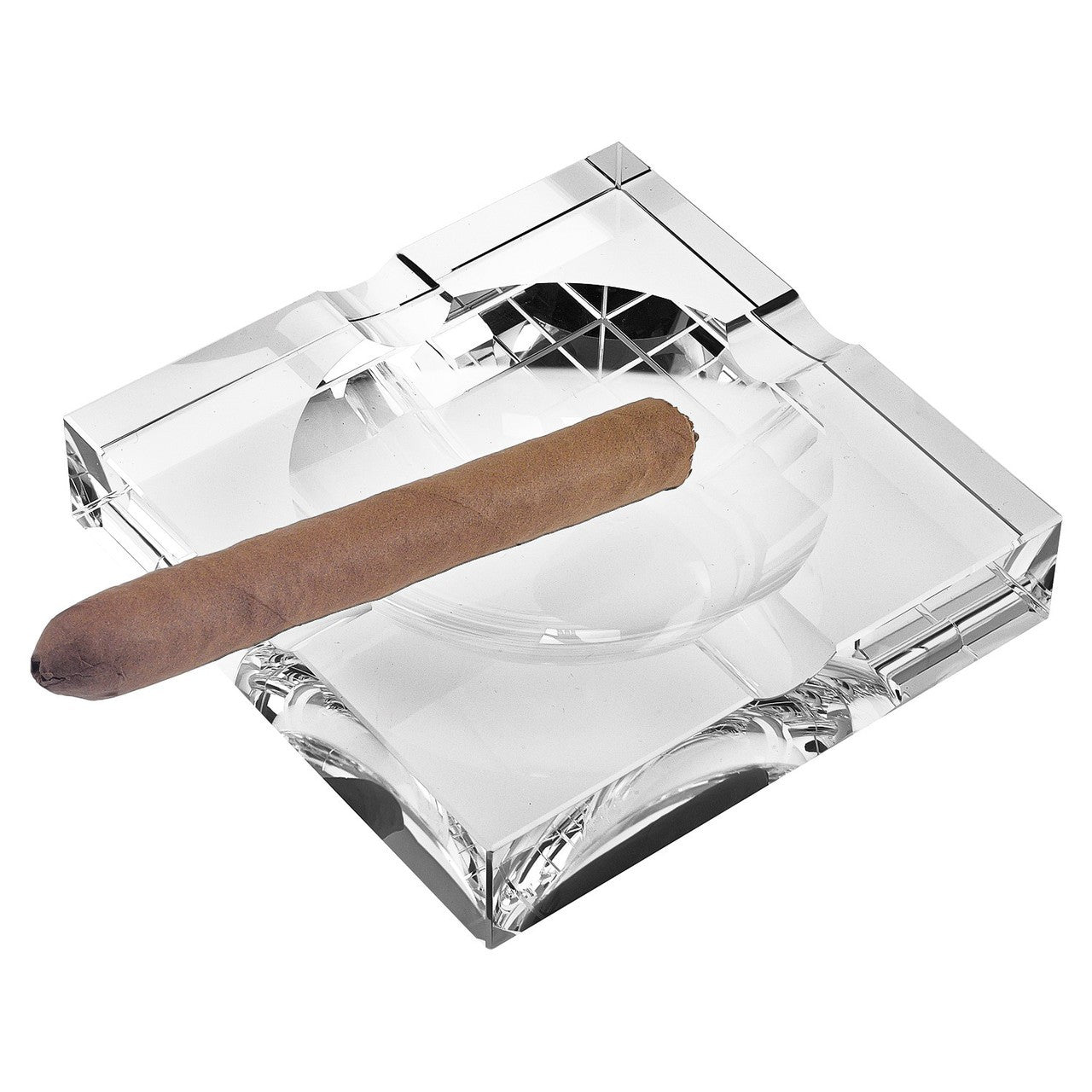 Excelsior Block Crystal Glass Ash Tray H170