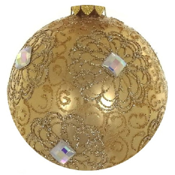 Gold Metallic Mouth Blown Christmas Ornament