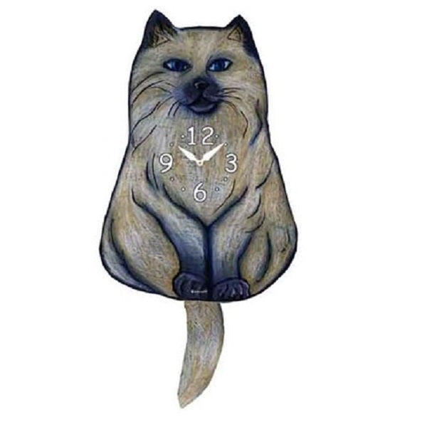 Himalayan Cat Wagging Pendulum Clock