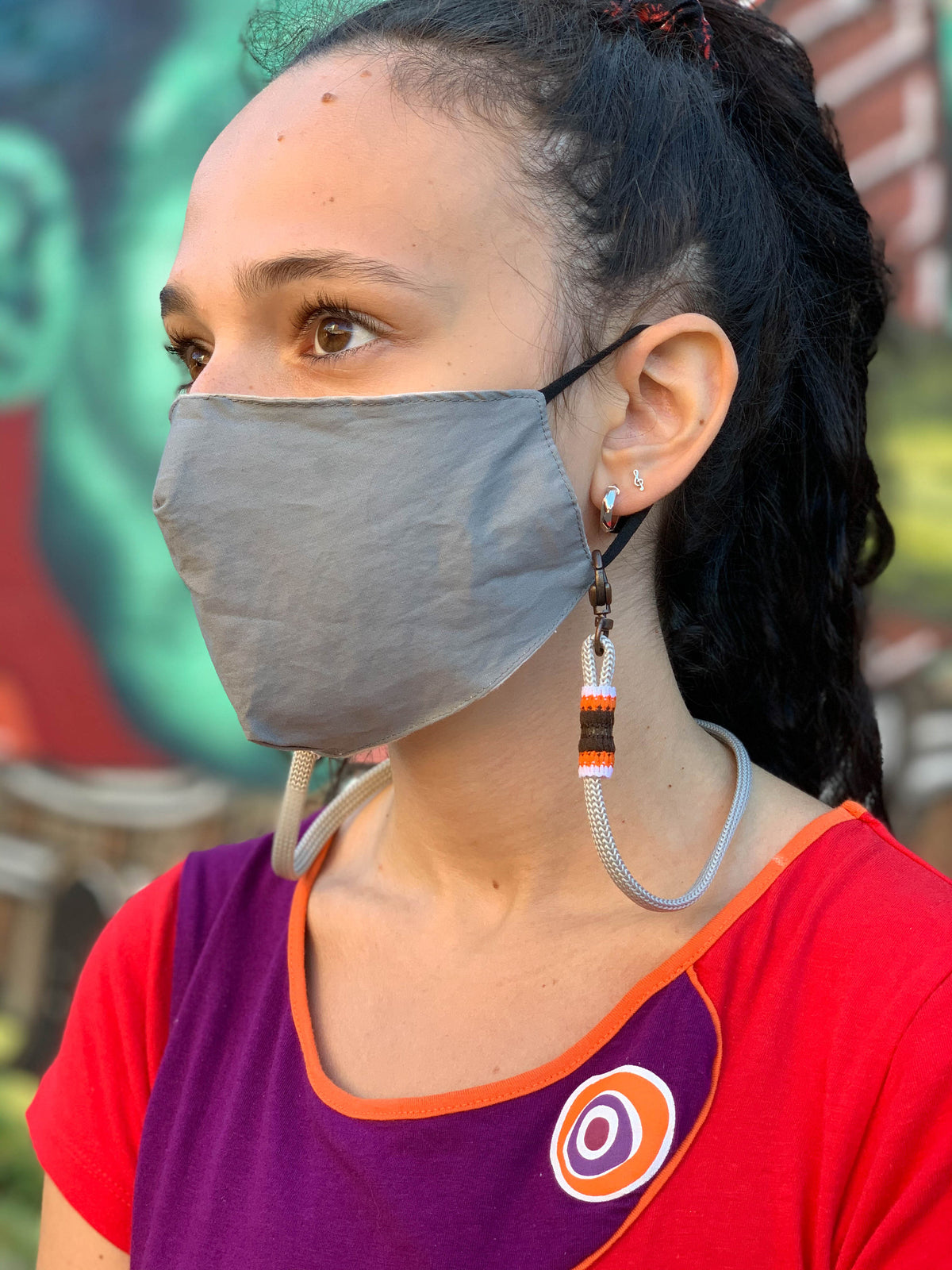 Gaiters Point Face Mask Holder Fabric Necklace