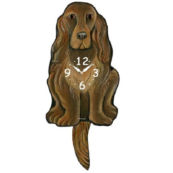 Irish Setter Dog Wagging Pendulum Clock