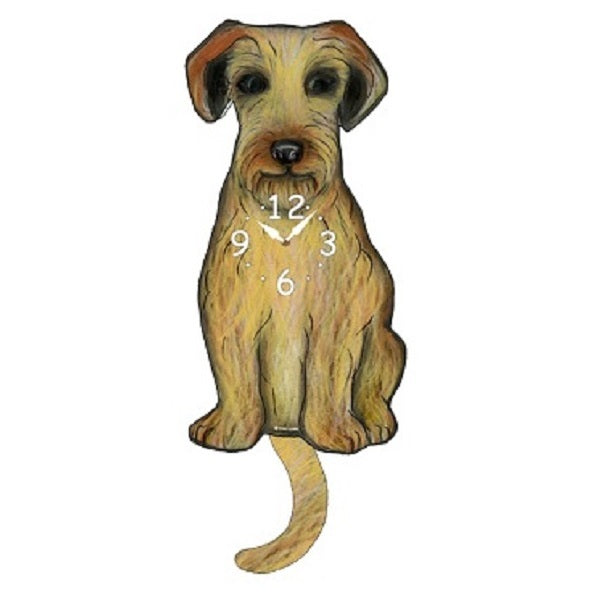 Irish Terrier Dog Wagging Pendulum Clock