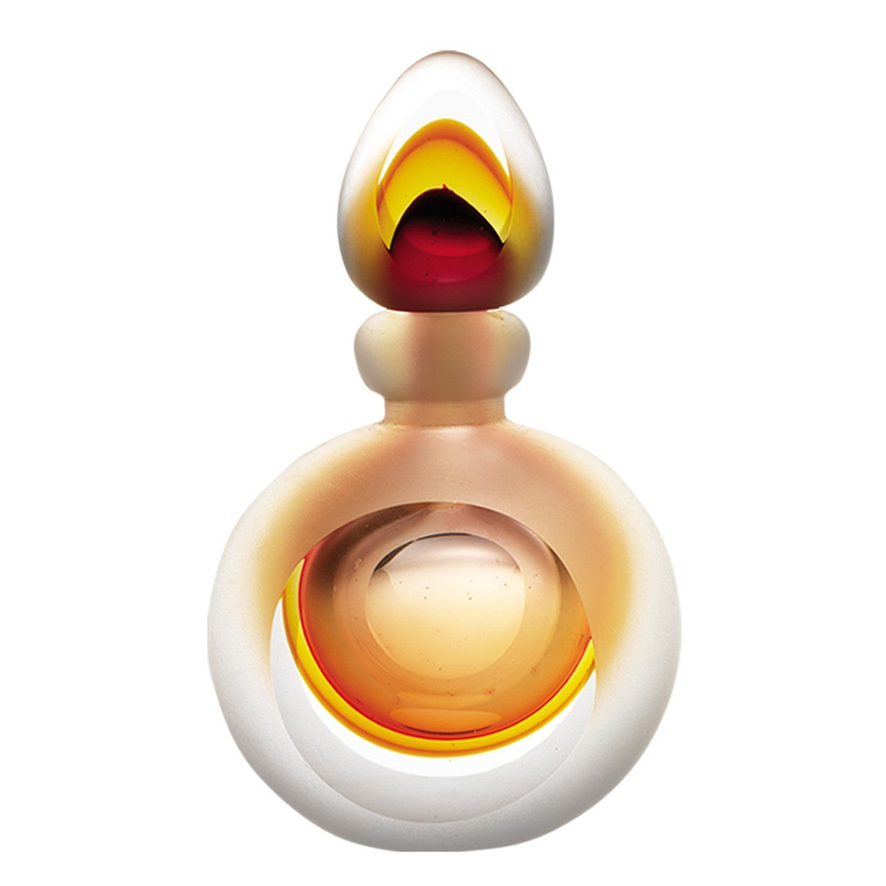 Amber and Red Perfume Glass Bottle