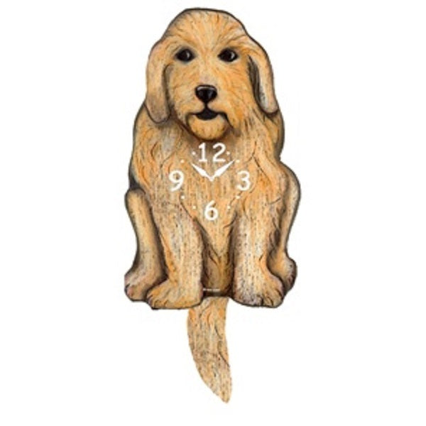 Labradoodle Dog Wagging Pendulum Clock