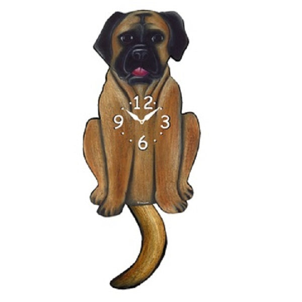 English Mastiff Dog Wagging Pendulum Clock