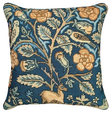 English Tapestry Stag Owl Pillow