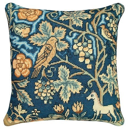 English Tapestry Unicorn Bird Pillow