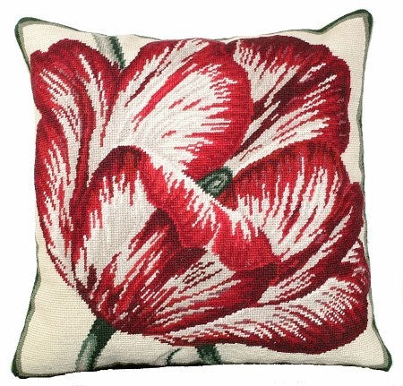 Large Tulip 18x18 NeedlePoint Pillow