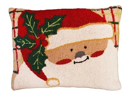 Plaid Santa Decorative Pillow