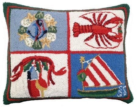 Nautical Christmas Decorative Pillow