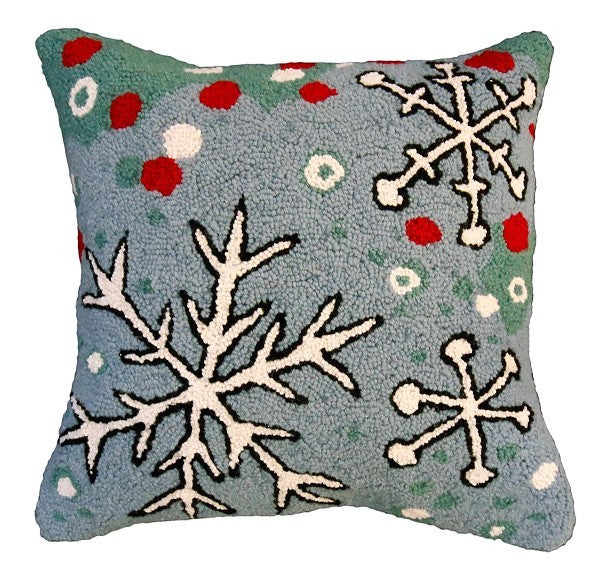 Snowflake Blue Field Decorative Pillow