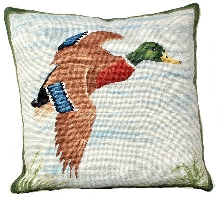Mallard in Flight Decorative Pillow