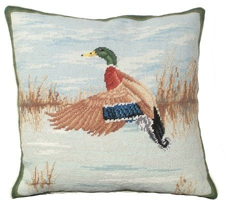Mallard in Landing Decorative Pillow