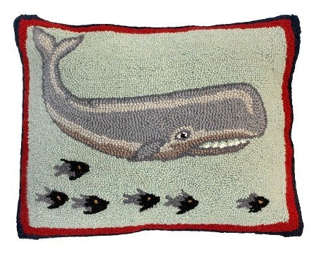 Whale and Fish Decorative Pillow