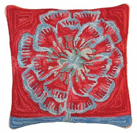 Bloomers 1 20 x 20 Hooked Decorative Pillow