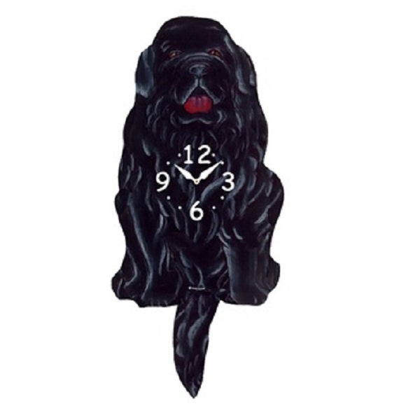 Newfoundland Dog Wagging Pendulum Clock